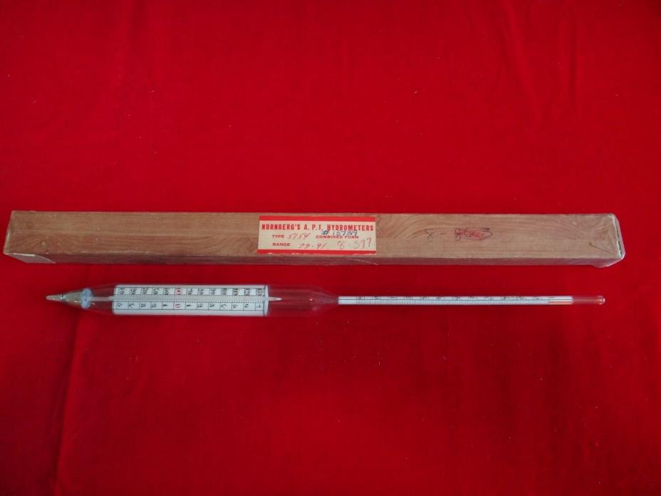 Vintage Nurnberg's Glass Hydrometer API Range 79-91  15