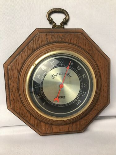 Vintage VERICHRON THERMOMETER Model 16-016 Wood Look Decor 6.75