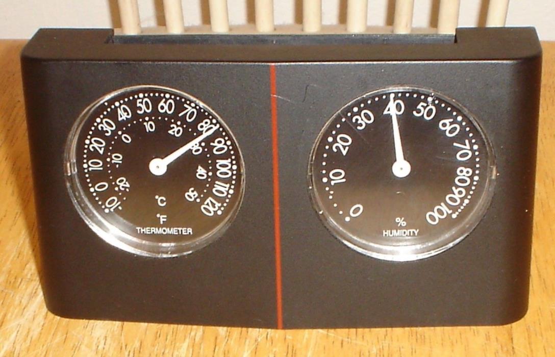 Small Generic Wall or Desk Weather Station Thermometer & Humidity - Works Great