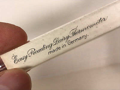 Floating Dairy glass Thermometer w/ TUBE made in germany Vintage