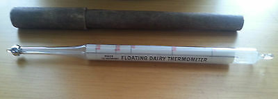 Old Glass Dairy Thermometer Made In Germany In Original Tube