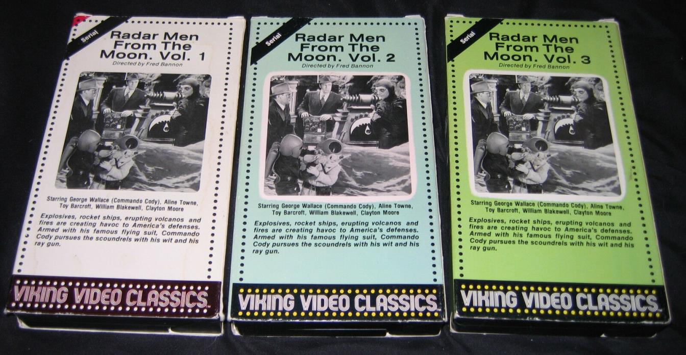 All 3 Volumes RADAR MEN FROM THE MOON SciFi VHS Viking Video Classic Alien Movie