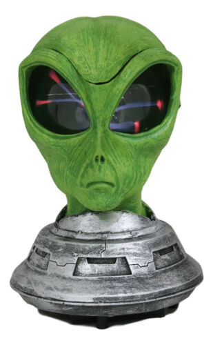 EBROS Roswell Green Alien Mask Head w/ Electric Plasma Sphere Lamp