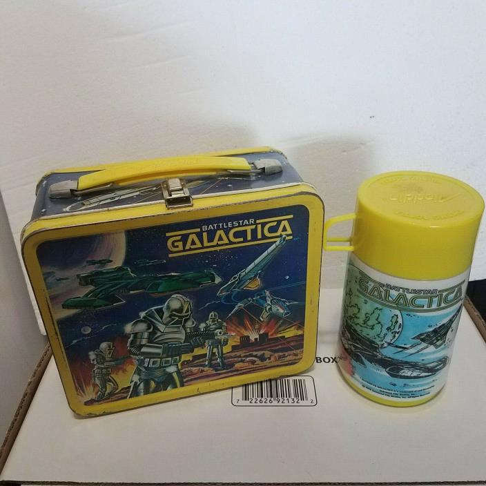 BATTLESTAR GALACTICA Vintage 1978 Metal Lunch Box With Thermos In Great shape!