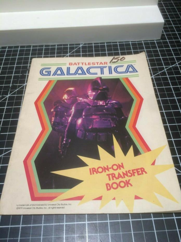 Battlestar Galactica Iron-On T-shirt transfers book 1979 Vintage
