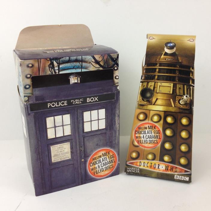 Doctor Who EMPTY Easter Egg Boxes Lot Figural Shaped Tardis & Dalek UK exclusive