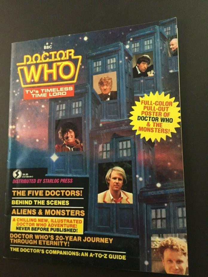 1983  Doctor Who TV's Timeless Time Lord 20th Anniversary Magazine with Poster