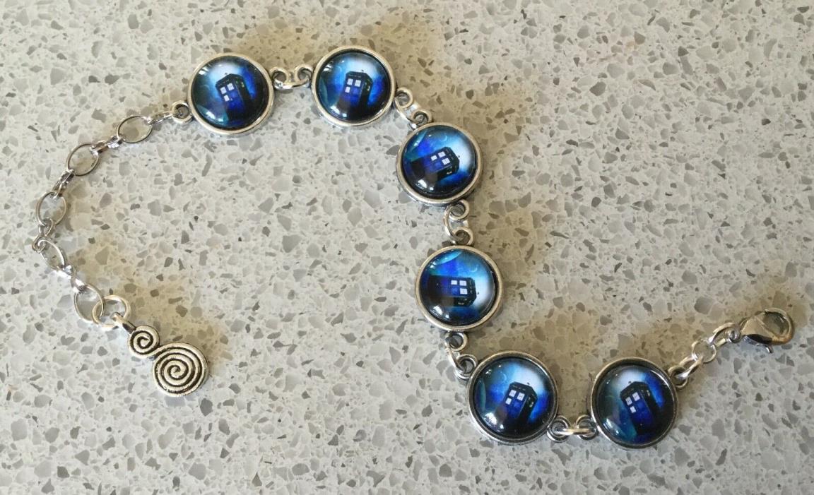 Doctor Who Time Lord Jewelry Gallifrey TARDIS Cabochon Link Bracelet