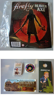 Firefly Small Items Lot Stickers Hangers Reaver Axe Fluxx Card Sub Box Items NEW