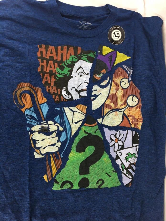 Batman Villains T-Shirt Loot Crate DX January 2019 Exclusive Large DC Joker
