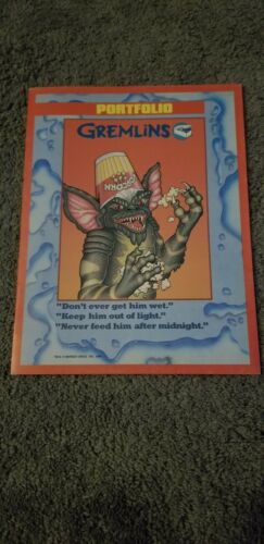 NOS NEW Vintage 1984 Gremlins Movie Cardboard School Folder Portfolio WB TM