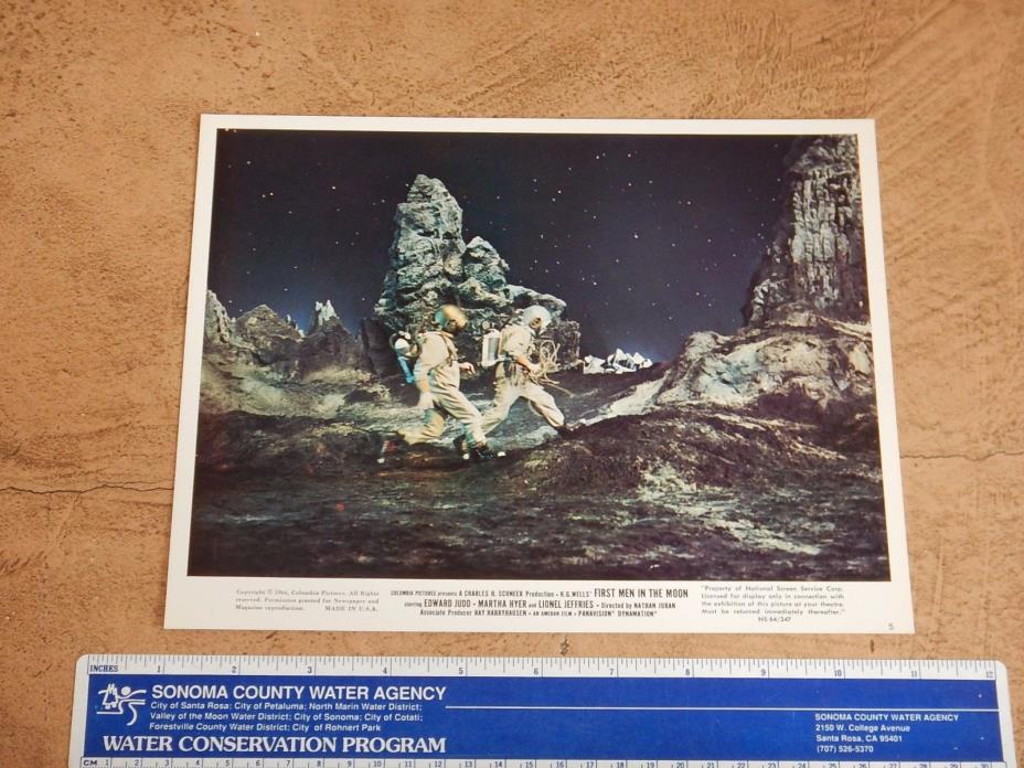 1964 H.G. WELLS FIRST MEN IN THE MOON LOBBY CARD PRESS PROMO PHOTO 5 HARRYHAUSEN