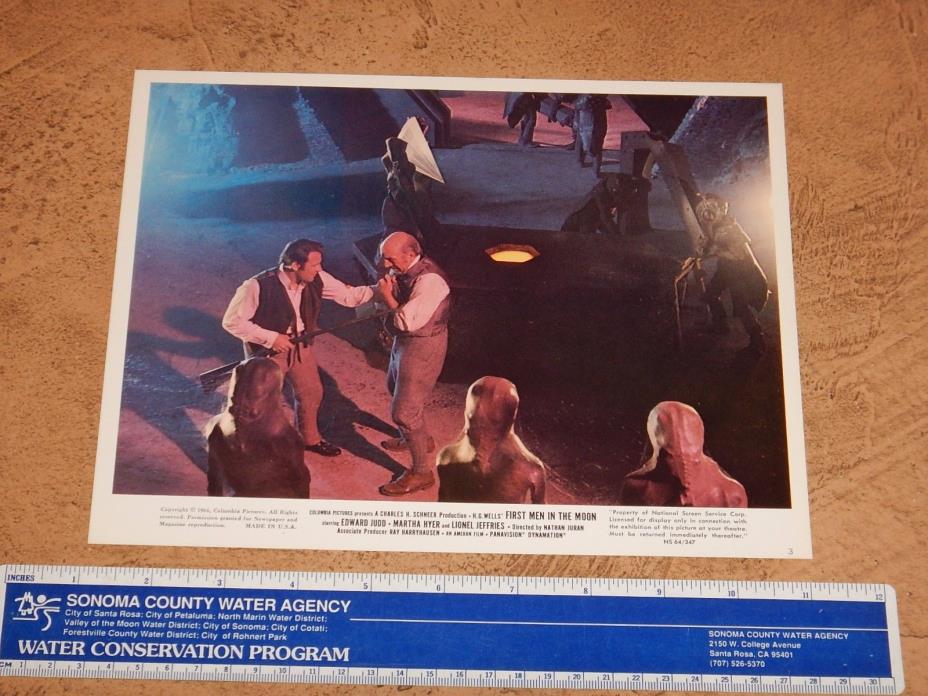1964 H.G. WELLS FIRST MEN IN THE MOON LOBBY CARD PRESS PROMO PHOTO 3 HARRYHAUSEN