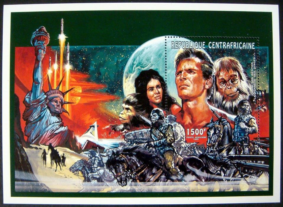 CENTRAL AFRICA 1995 MNH PLANET OF THE APES SOUVENIR SHEET SCIENCE FICTION STAMPS