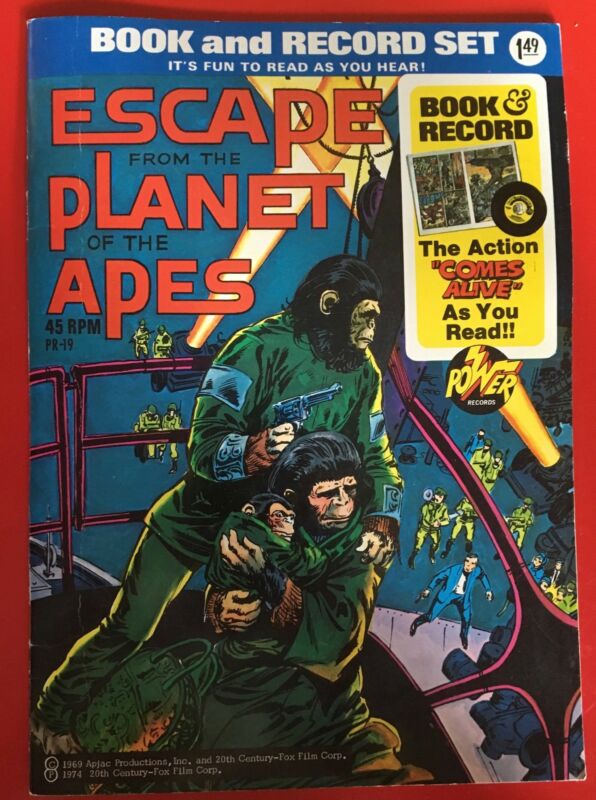Escape From The Planet of The Apes Book & Record Set PR-19 1974 Power Records