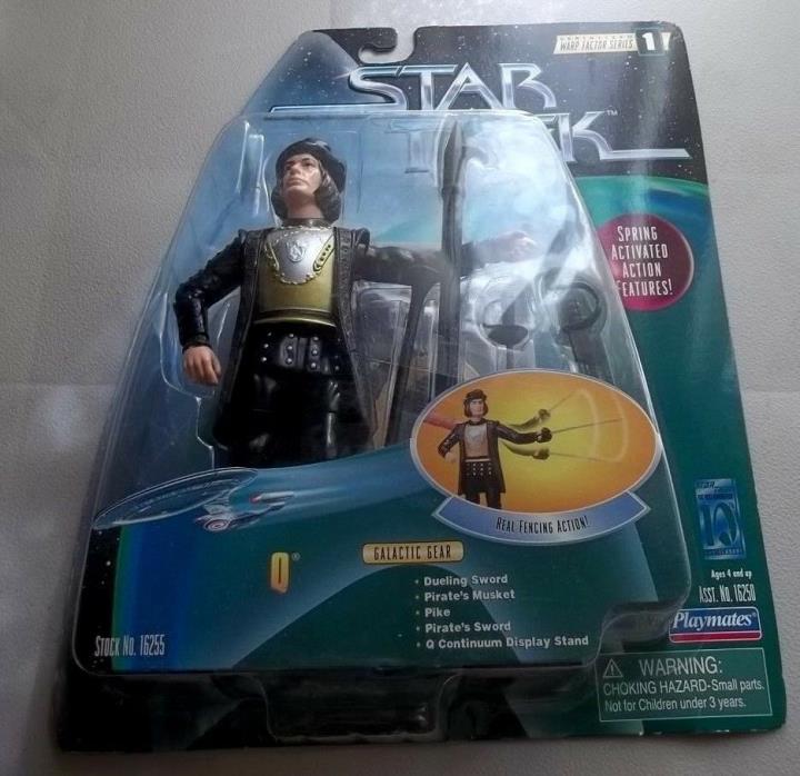 STAR TREK TNG PLAYMATES FIGURE - Q  WITH REAL FENCING ACTION - NEW
