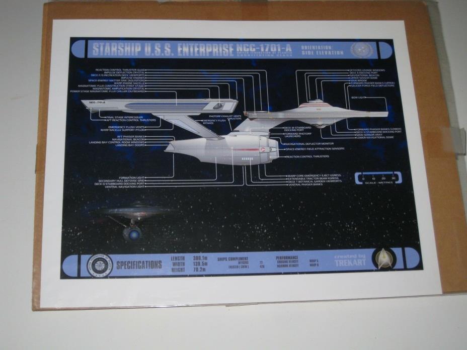 Starship USS Enterprise NCC-1701A Side Elevation Specifications 9.75