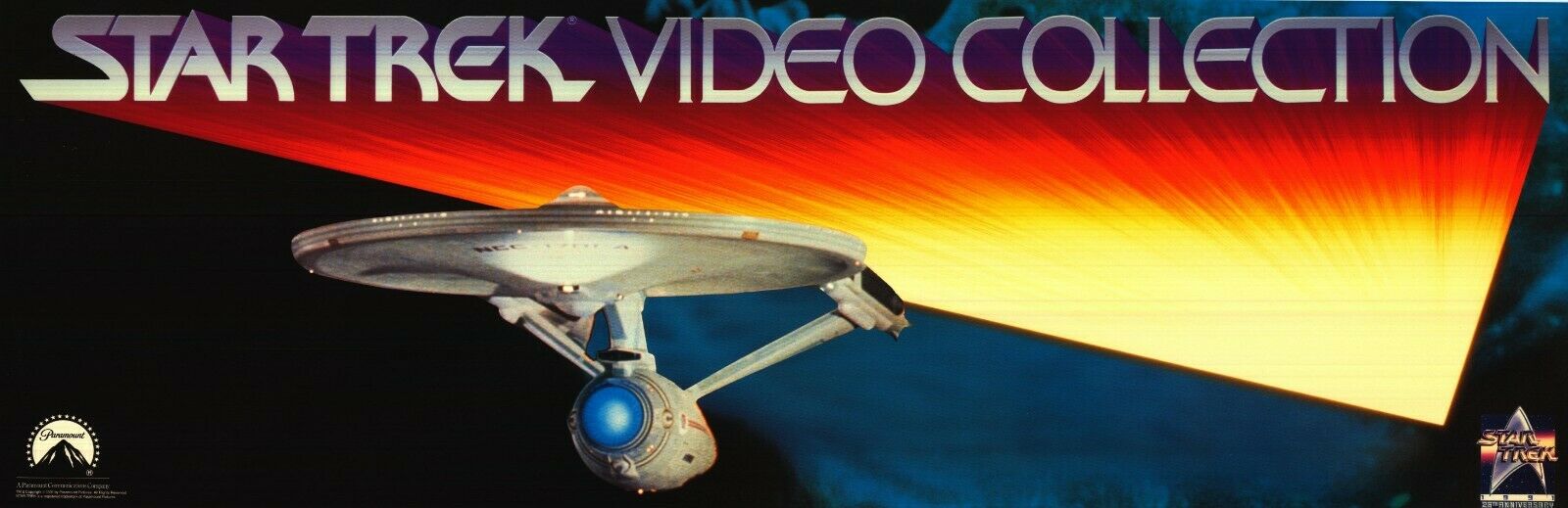 STAR TREK POSTER~The Video Collection 1991 13x39” Enterprise Promo Rare OOP
