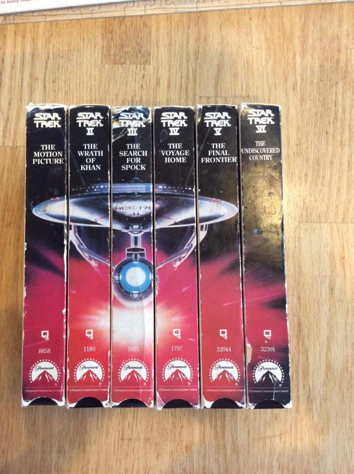 Star Trek The Movies 25th Anniversary Collector's Set vhs/with ship pic on side