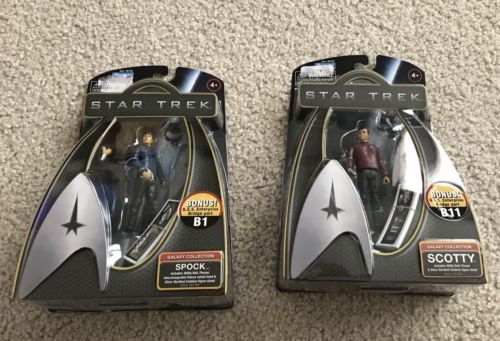 Bundle of 2 Star Trek 2009 Playmates Action Figures~~Spock and Scotty ***Mint***