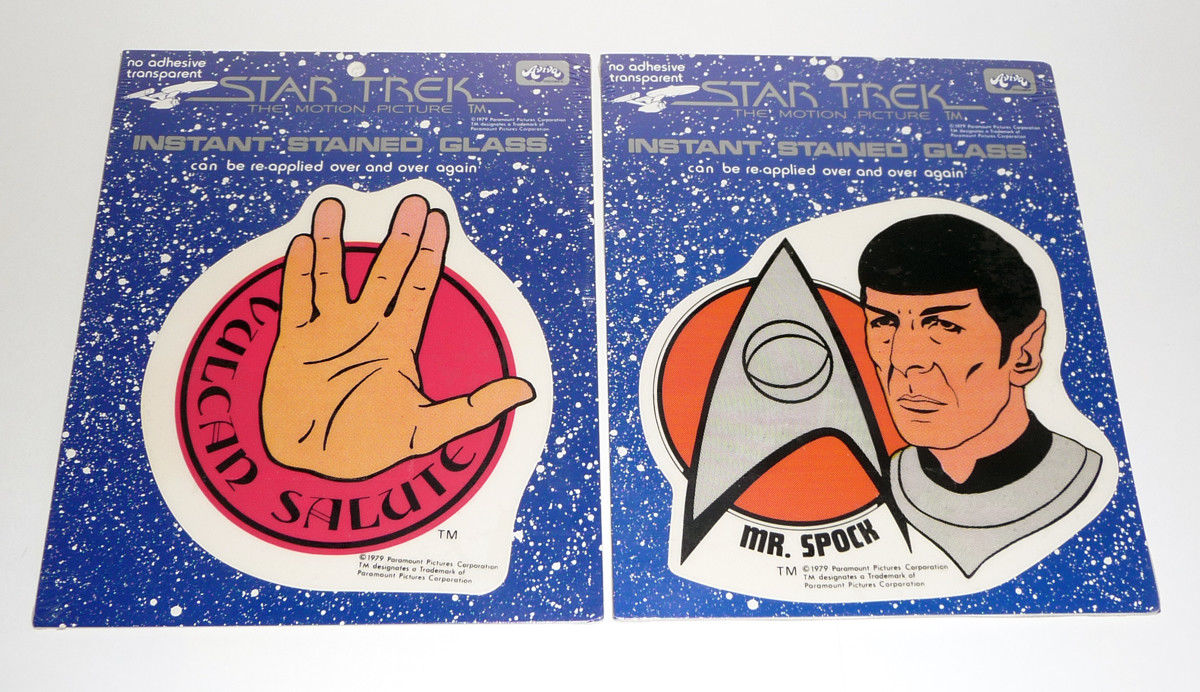 STAR TREK THE MOTION PICTURE INSTANT STAINED GLASS Vinyl Decal Set 1979