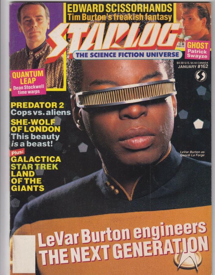 Starlog # 162 - LeVAR BURTON STAR TREK the NEXT GENERATION collectible cover