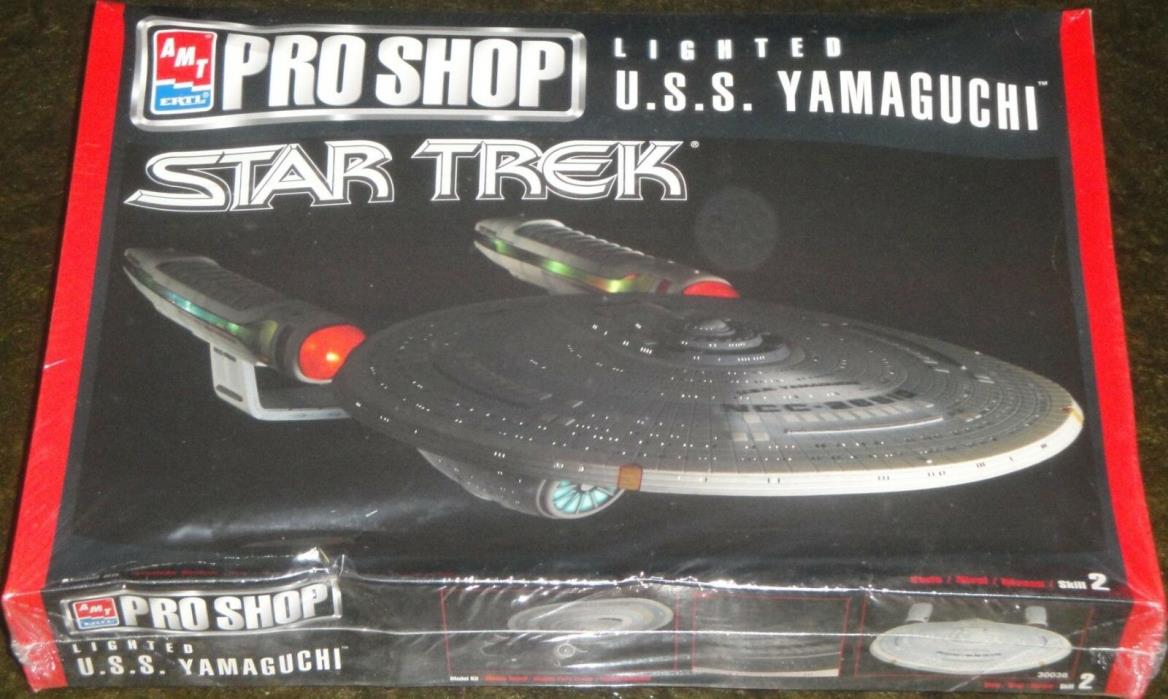 Rare USS YAMAGUCHI Amt Pro CLEAR Lighted Starship Model Kit Star Trek TNG +Bonus