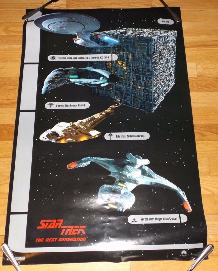 1995 Star Trek Next Generation POSTER Starship Warship Warbird Cruiser Ship 1219