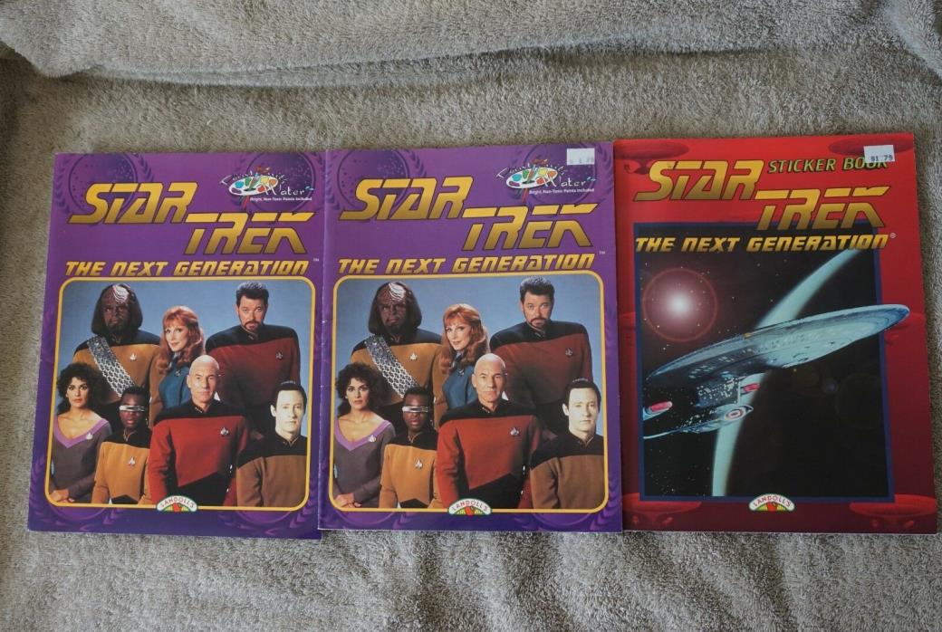 1997 Landoll's Star Trek TNG Paint With Water Coloring Book + Sticker Book