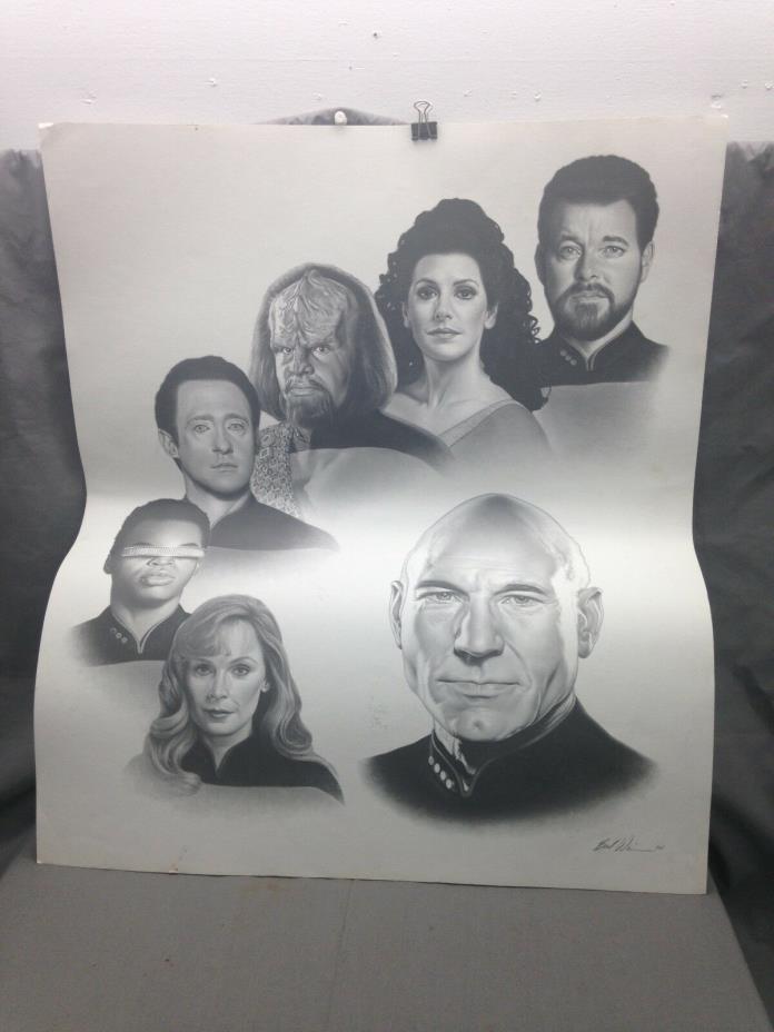 Signed Brad Weinman Star Trek Crew Print Black & White Characters