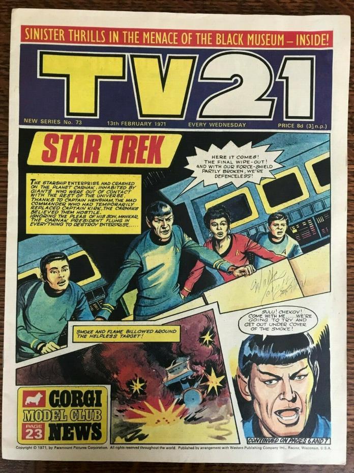 TV 21 #73 Star Trek Signed Autograph Walter Koenig Checkov UK 1971