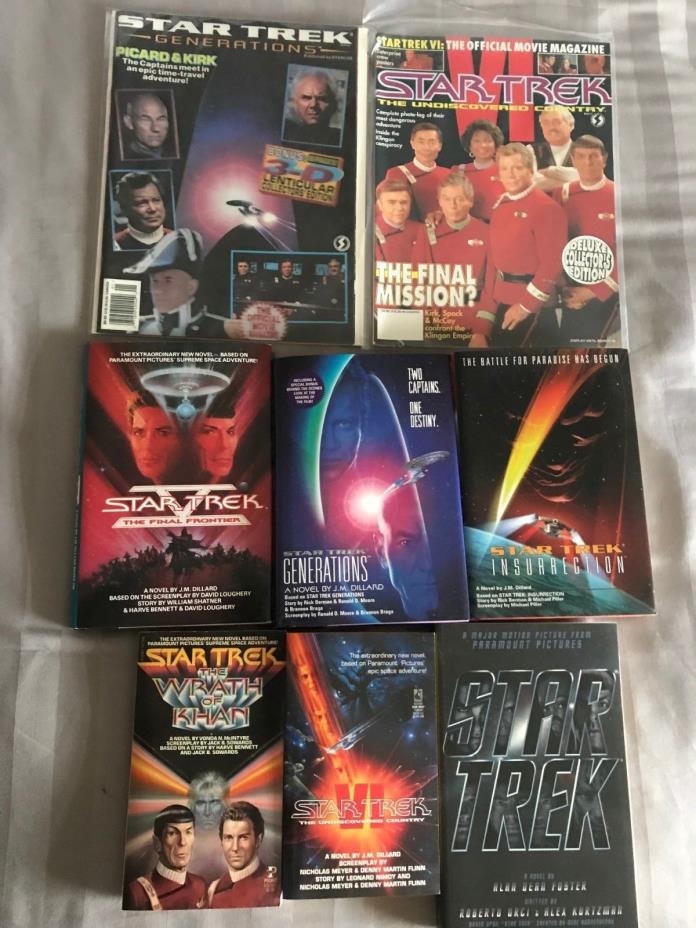 STAR TREK FILM book & magazine tie-ins Wrath of Khan, Undiscovered Country, more