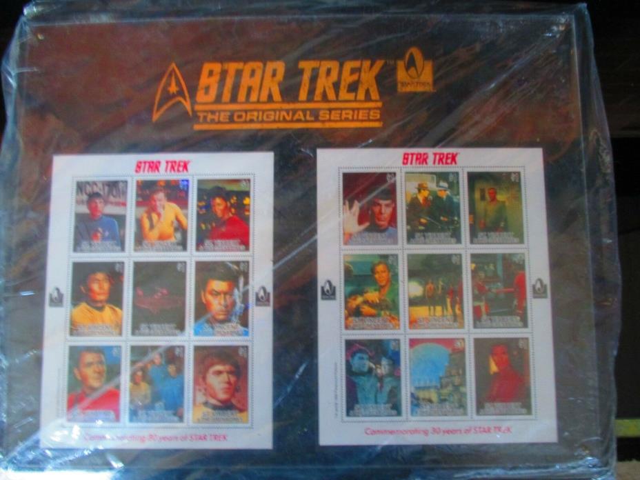 Star Trek Commemorative Plaque with Sheetlets of Stamps Official St. Vincent and