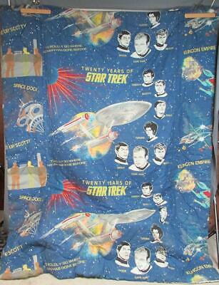 Vintage Star Trek Twenty Years 1986 Comforter Blanket TV Show Wall Decor Nice!