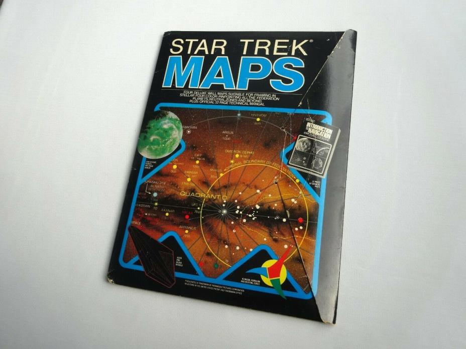 Star Trek Maps Navigational Charts Enterprise Complete w/ Envelope Book & 2 Maps