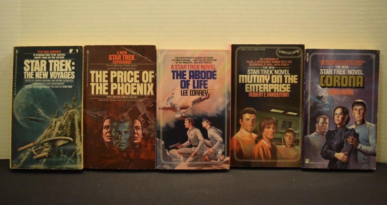 Star Trek Novels Lot of 5 Classic Trek Novels Kirk Spock McCoy 70's and 80's
