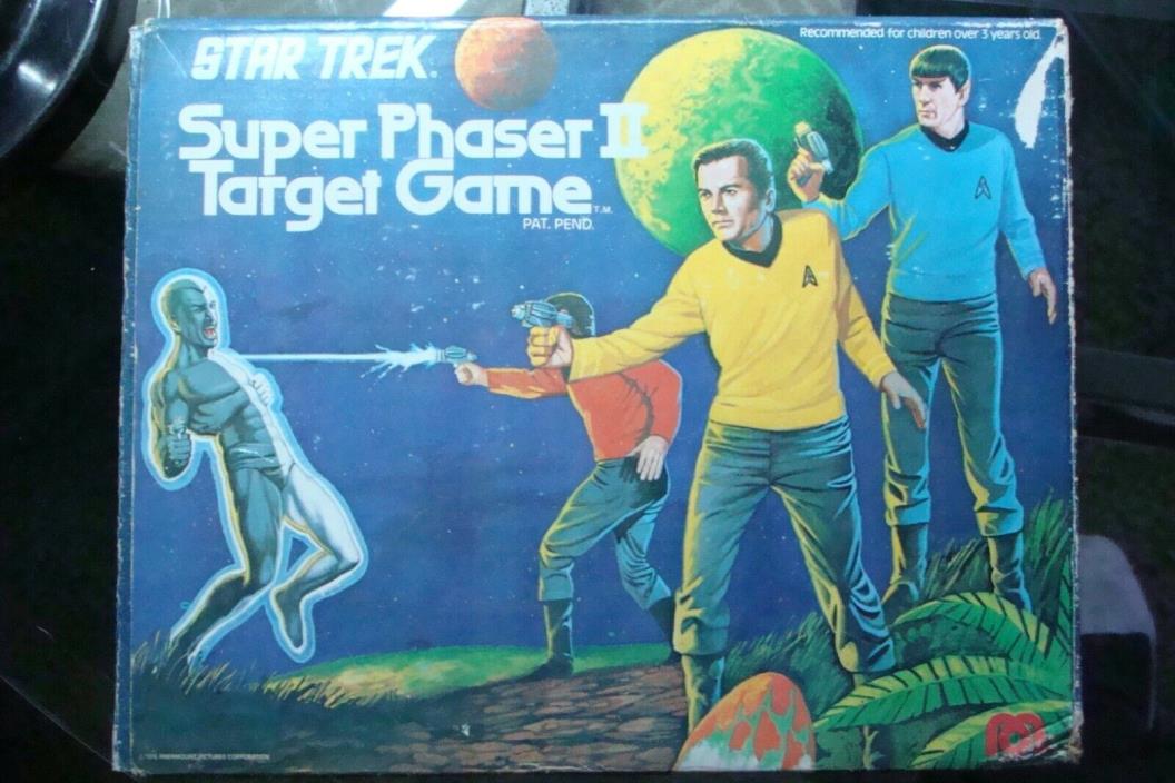 Star Trek SUPER PHASER II GAME TARGET GAME Mego vintage 1976 BOX & Inserts wars