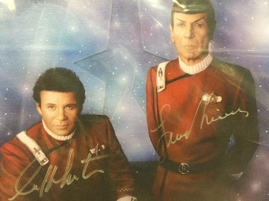 *RARE Star Trek (Kirk & Spock Autograph) Birdsong Canvas Painting Numbered w/COA