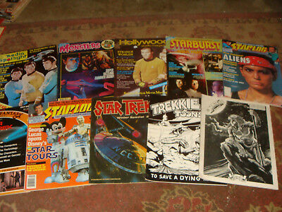 10 Vintage Sci Fi Magazines and Comics - Mostly STAR TREK Related - Nice Group