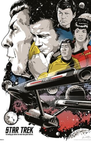 Star Trek 50th Art Collection To Boldly Go Poster [13 x 9] Brand New!