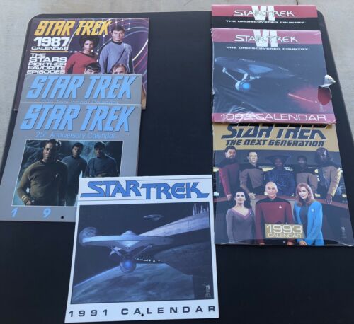 Vintage Unique Lot of 7 Star Trek Calendars 1987 1991 1992 1993  New