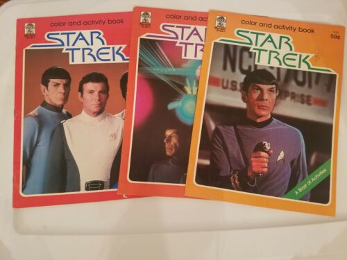 VINTAGE STAR TREK COLOR AND ACTIVITY BOOK 1979 3 books