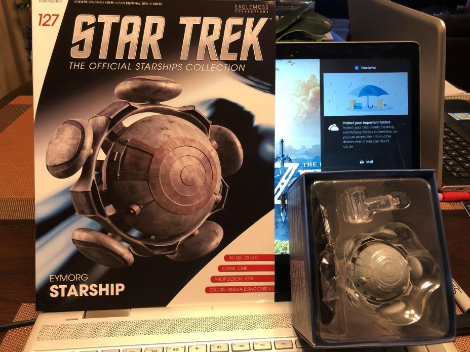#127 Eymorg Starship Star Trek Eaglemoss UK Metal Ship- Mailed from USA LQQK NEW