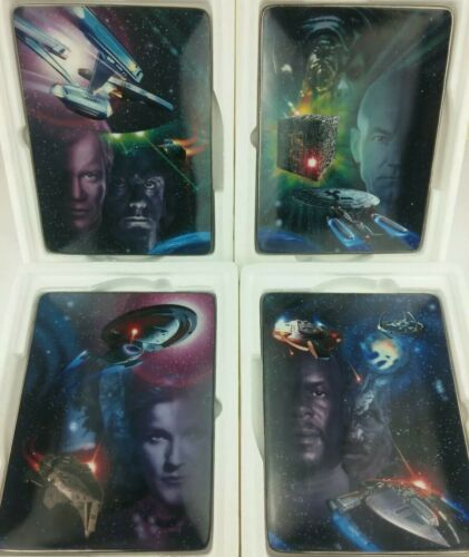 Star Trek Defenders of Final Frontier 4 Ceramic Plate Set Franklin Mint 1998