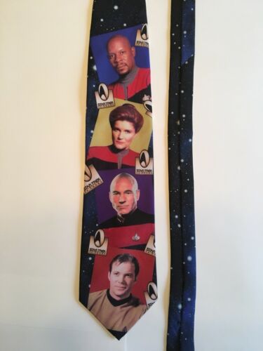 STAR TREK Vintage RALPH MARLIN Men's Tie “30 Years Of Star Trek, Four Captains”