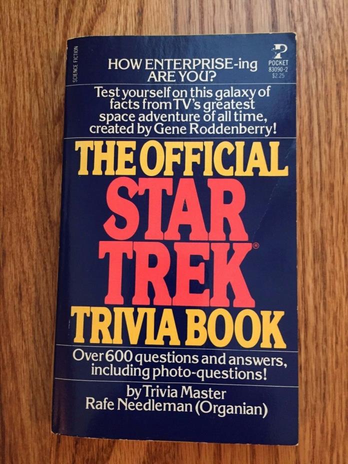 1980 FIRST PRINTING THE OFFICIAL STAR TREK TRIVIA PAPERBACK BOOK