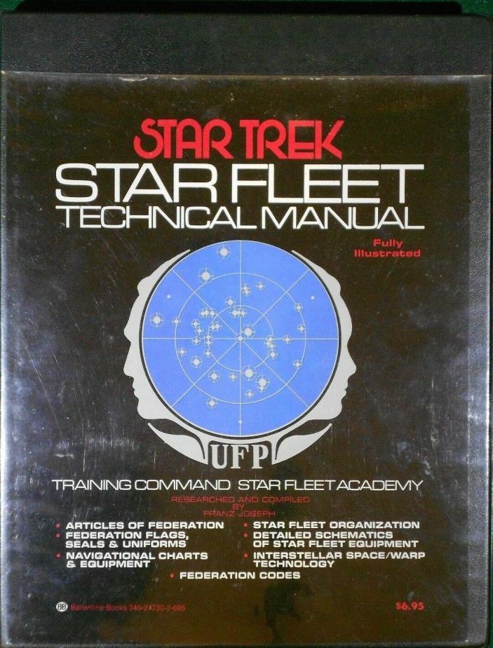 Star Trek Star Fleet Technical Manual 1975 Print Ballentine Books Joesph Franz