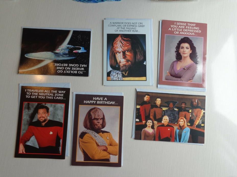 Lot of 1990's Star Trek The Next Generation Greeting Cards Birthday Unused