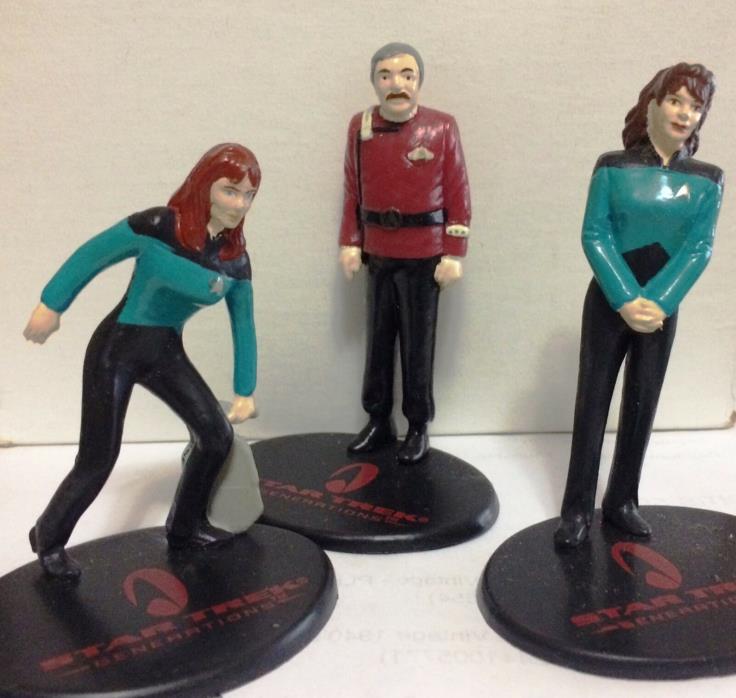 3 Star Trek Generations Movie Figures 1994 Applause - Crusher, Troi and Scotty