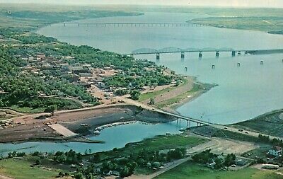 Chamberlain Aerial View Missouri River Fort Randall SD South Dakota Postcard